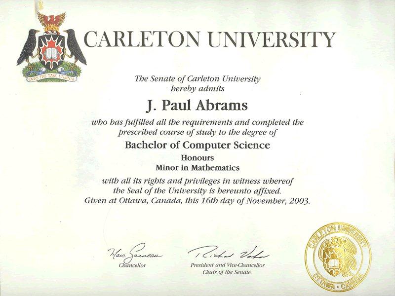 Bachelor of Computer Science degree